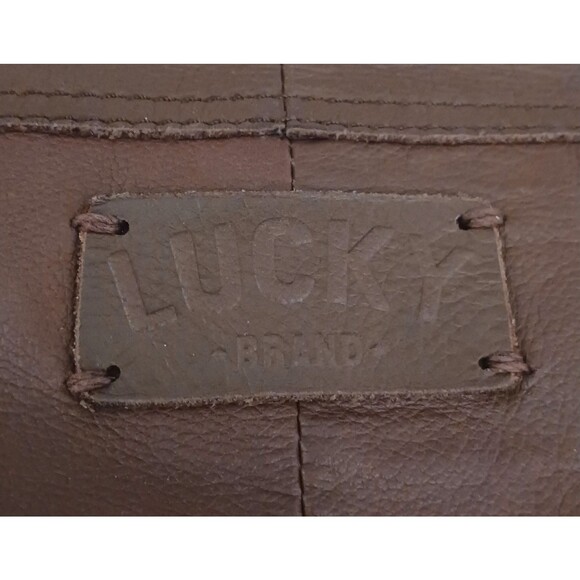 Lucky Brand Flap Hobo Brown Leather Hollywood & Vine Brass Feather Bag Charms - Picture 6 of 10